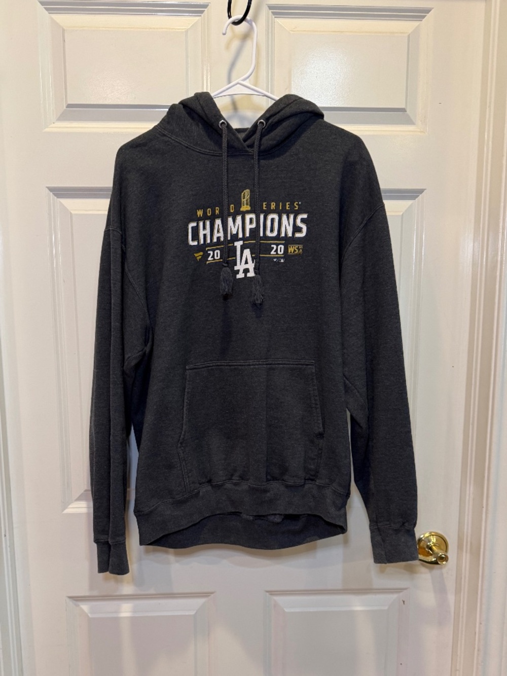 LA Dodgers 2020 World Series Champions Gray Port & Company Hoodie - Size L